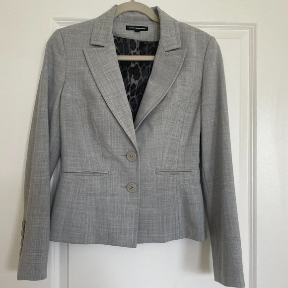 Express Blazer Heather Grey Leopard Liner - Picture 1 of 4